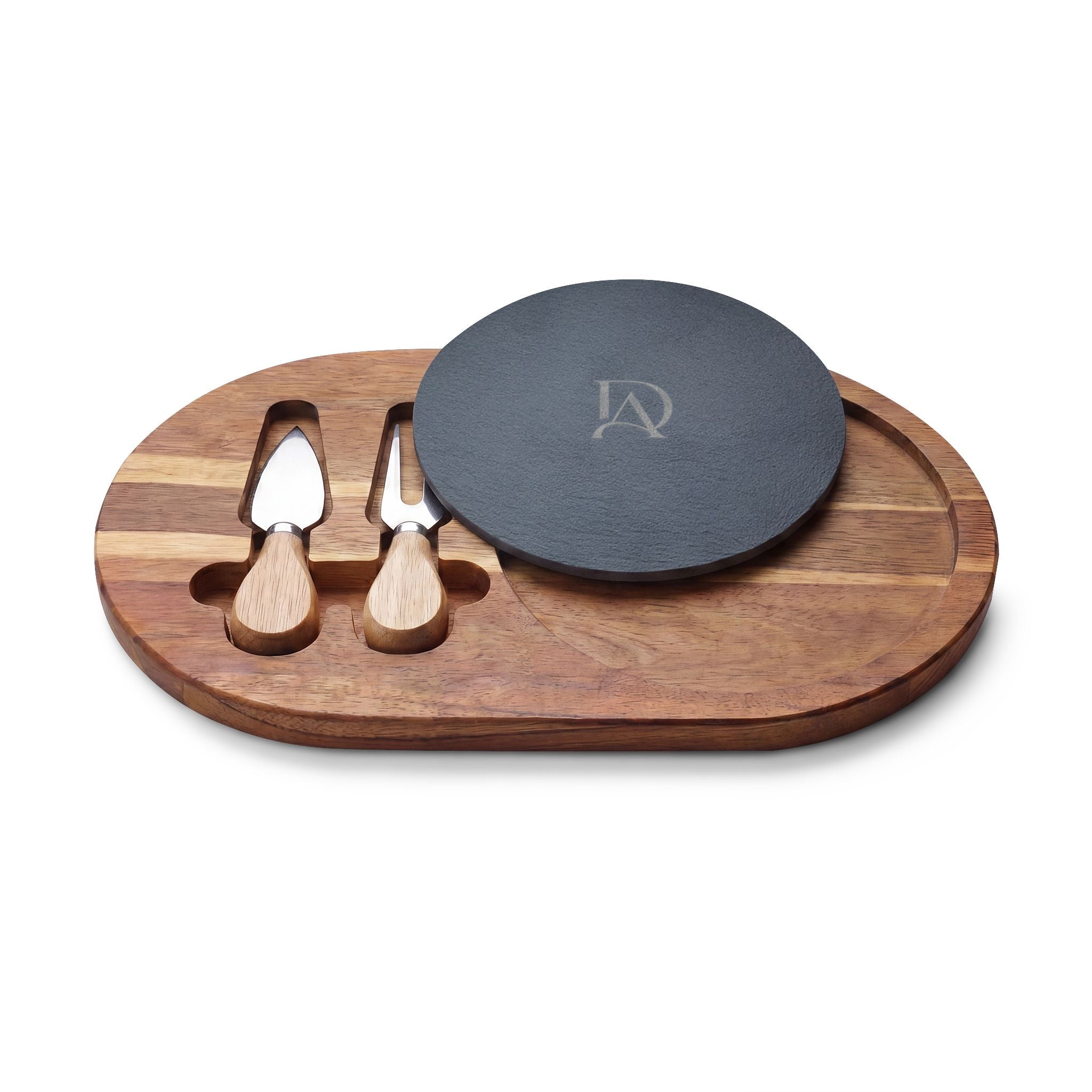 Engraved Charcuterie Board with Slate Insert