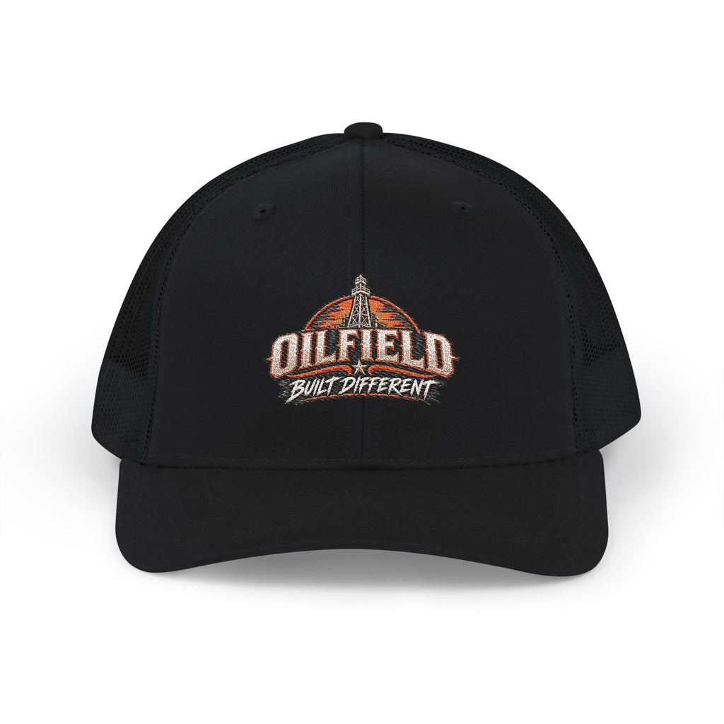 Oilfield Trucker Cap - Retro Boom Lift Logo Snapback Hat