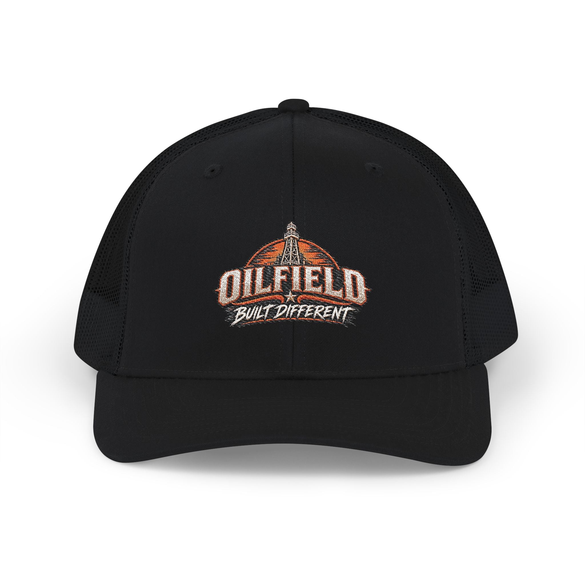 Oilfield Trucker Cap - Retro Boom Lift Logo Snapback Hat