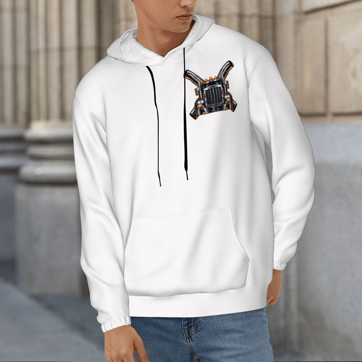 Mens Hoodie with Pockets Truck Driver Hoodie