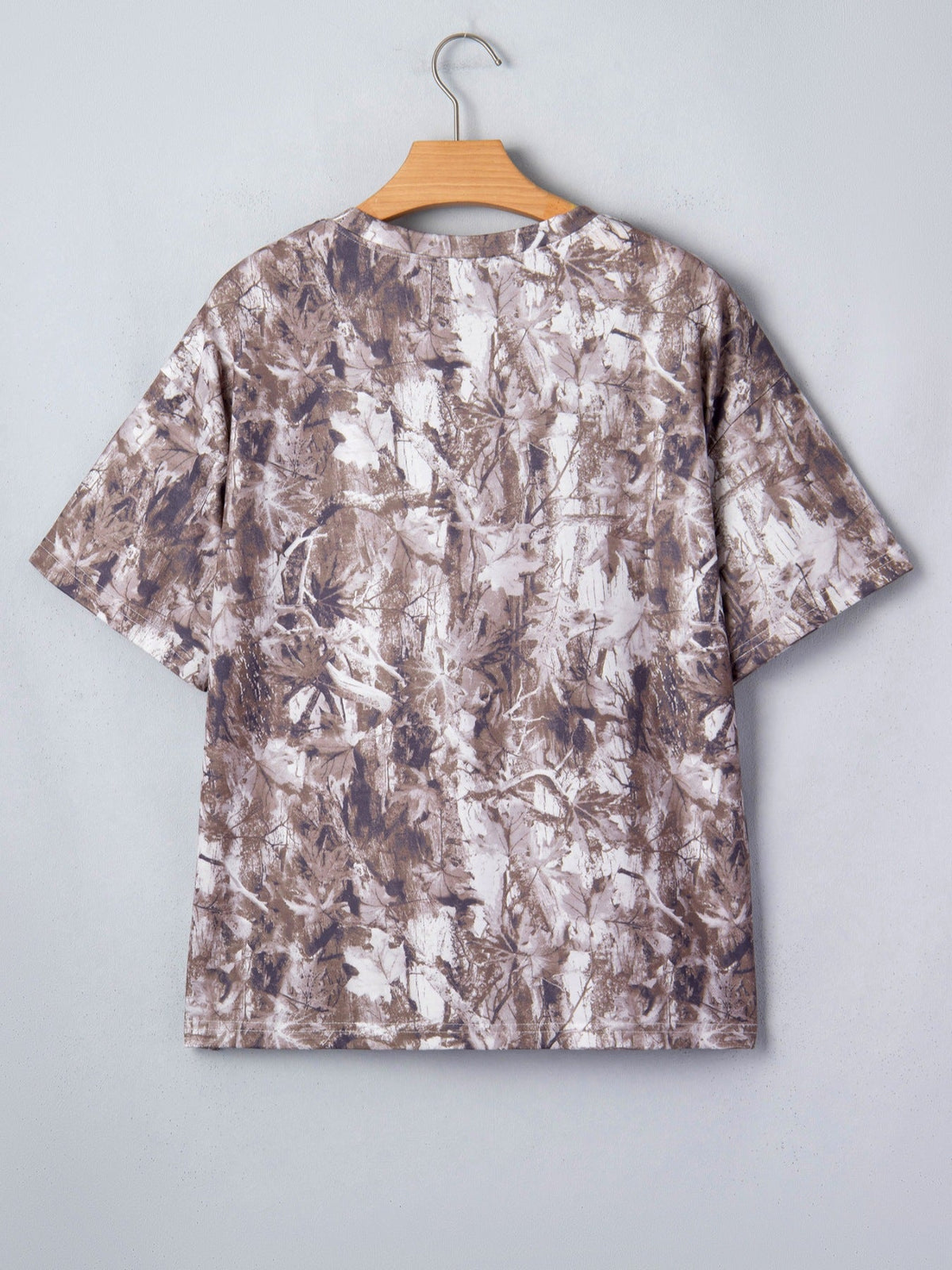 Camouflage Woodland Print Drop Shoulder Tunic Tee