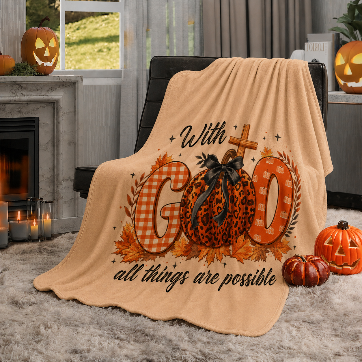 With God All Things - Halloween Blankets