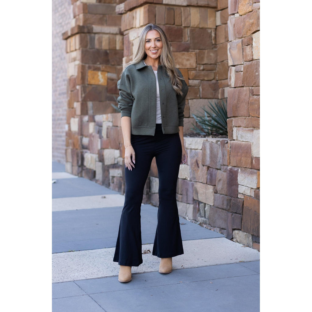 Natalie - Black Super Flare Leggings