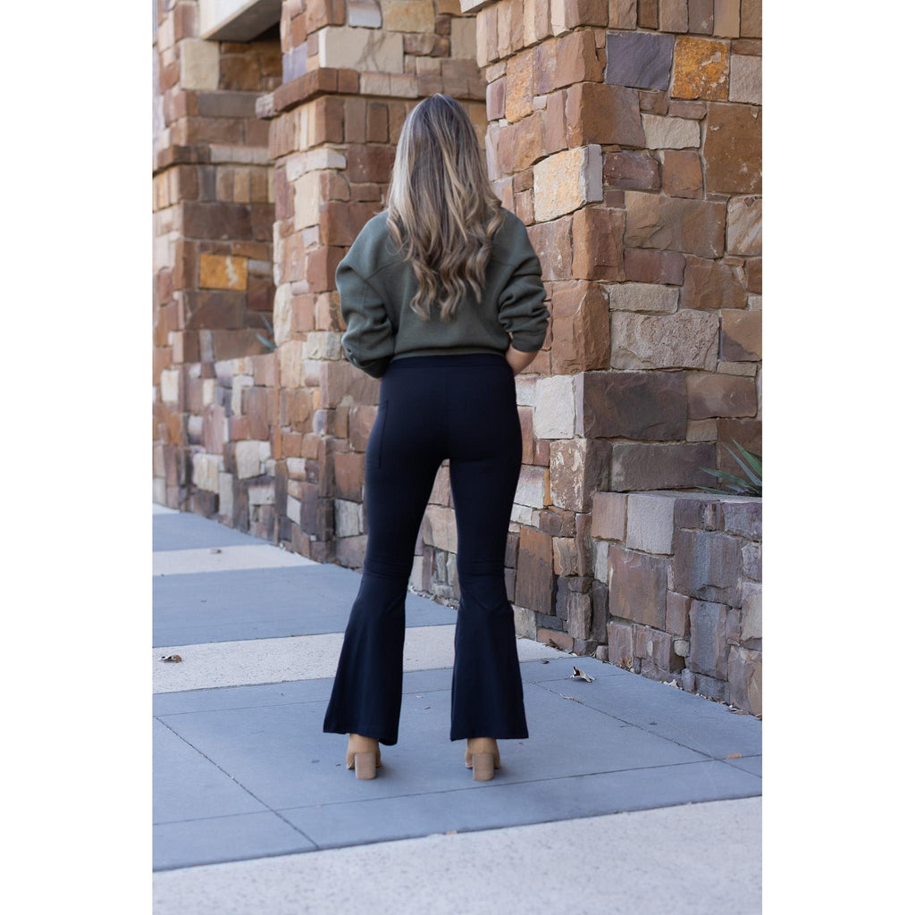 Natalie - Black Super Flare Leggings