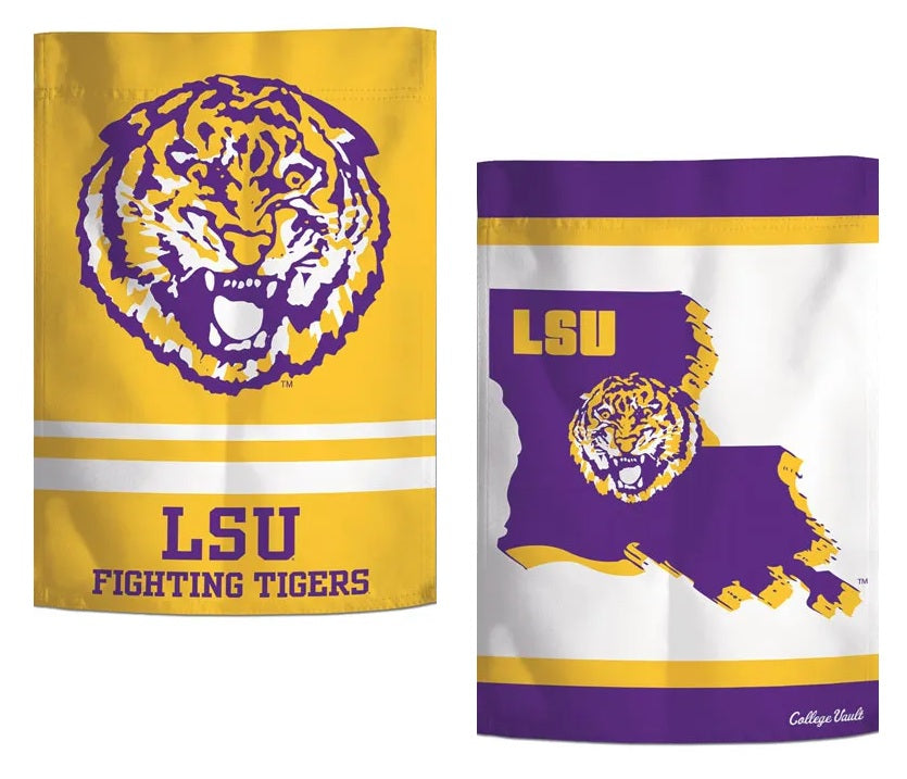 LSU Garden Flag 2 Sided Tigers Vault Logo