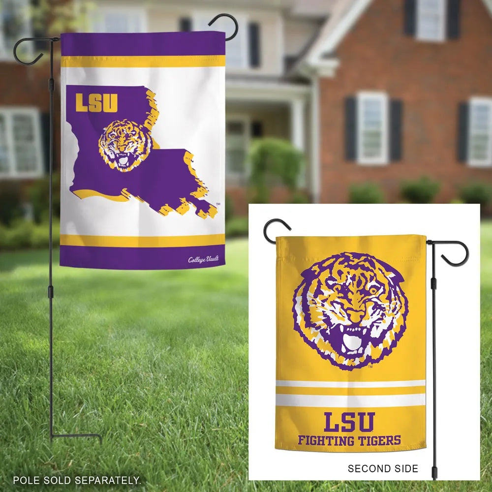 LSU Garden Flag 2 Sided Tigers Vault Logo