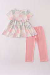 Pastel Patchwork Garden Print Pant Set