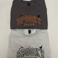 Spooky Season Cat Embroidered Sweatshirt - Halloween Bats & Spiderweb Apparel
