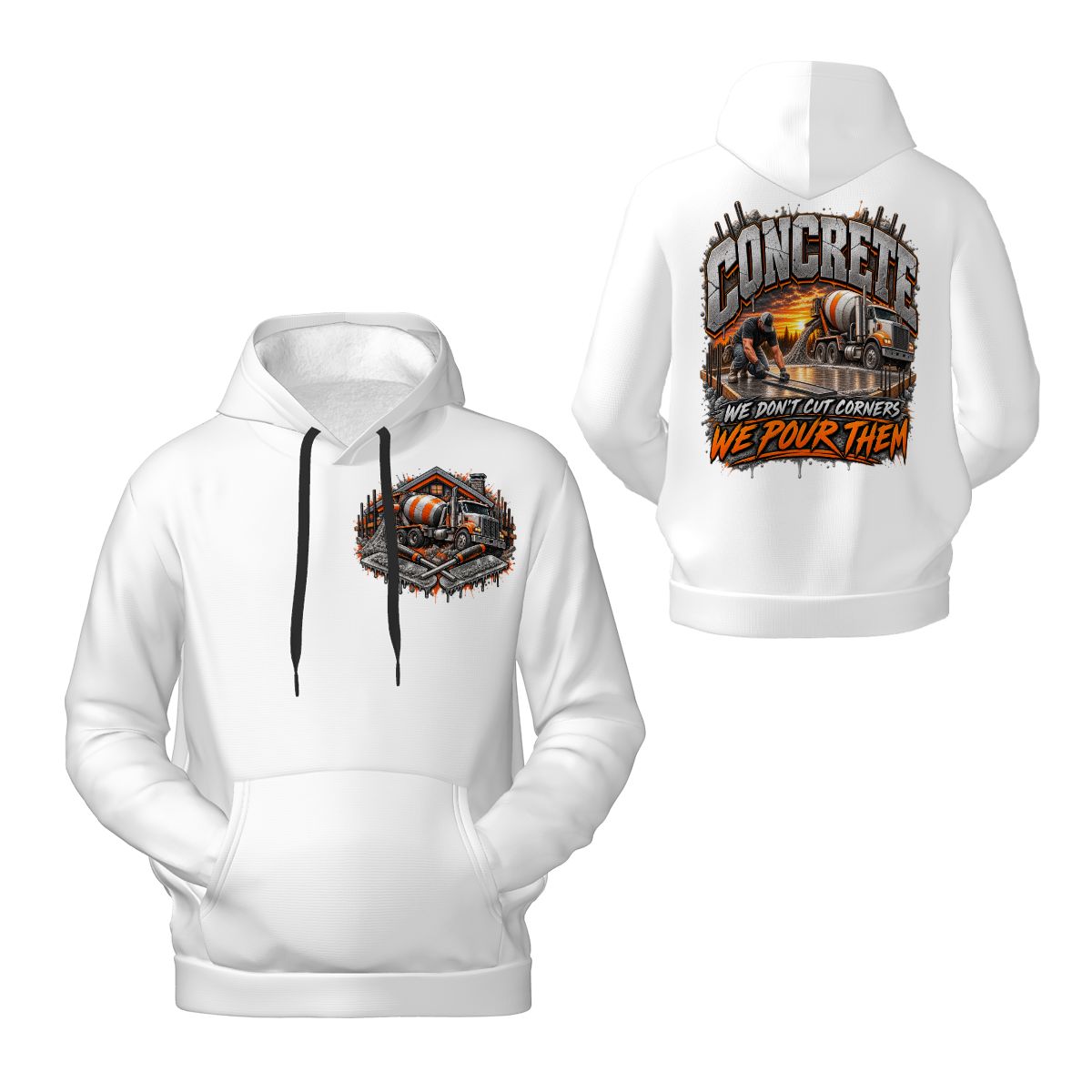 Mens Hoodie with Pockets Concrete Hoodie