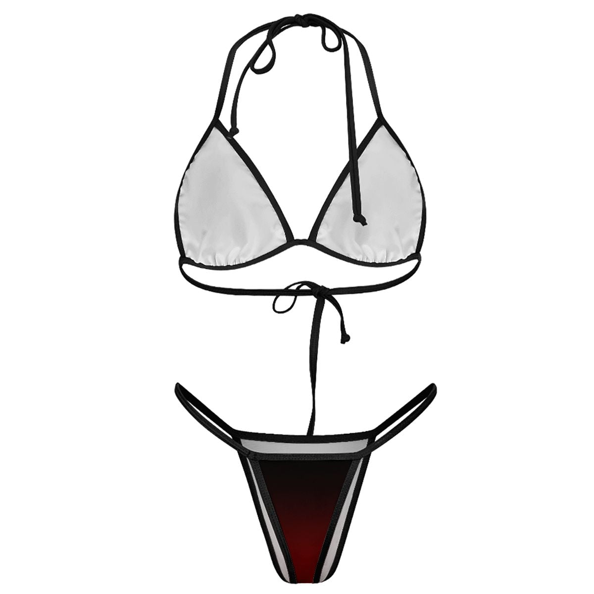 Thong Bikini Customized Services red black ombre
