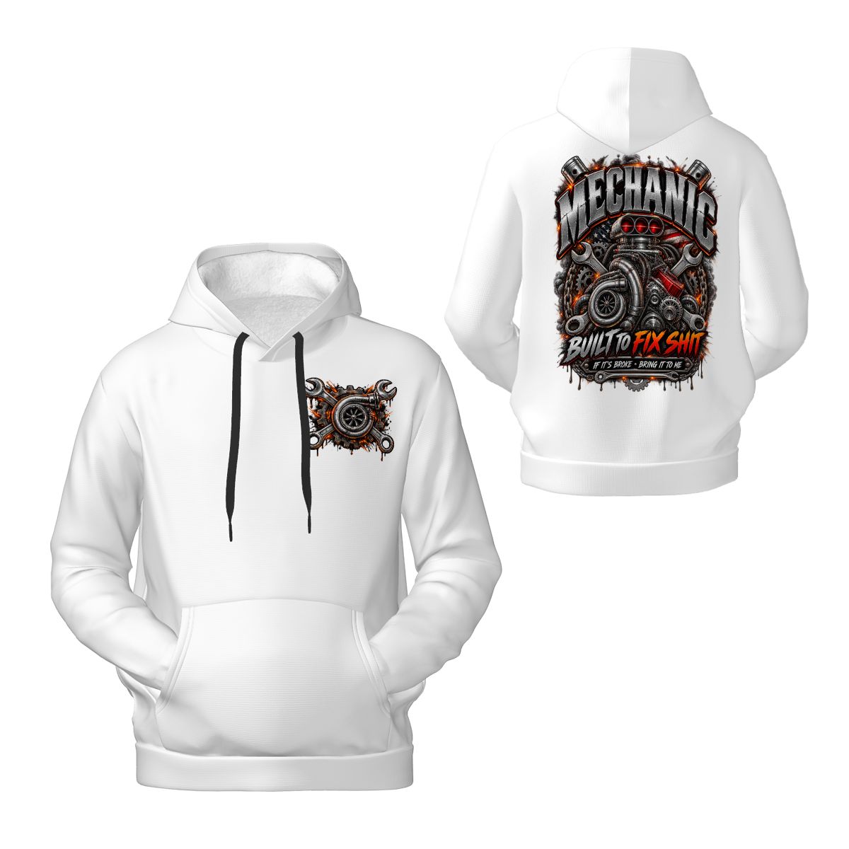 Mens Hoodie with Pockets Mechanic