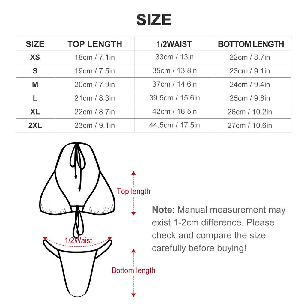 Thong Bikini Customized Services red black ombre