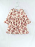Floral Pumpkin Print Girl Dress