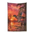 Large 320 GSM  280 GSM Flannel Throw Blanket 60"x40" wood duck over bayou