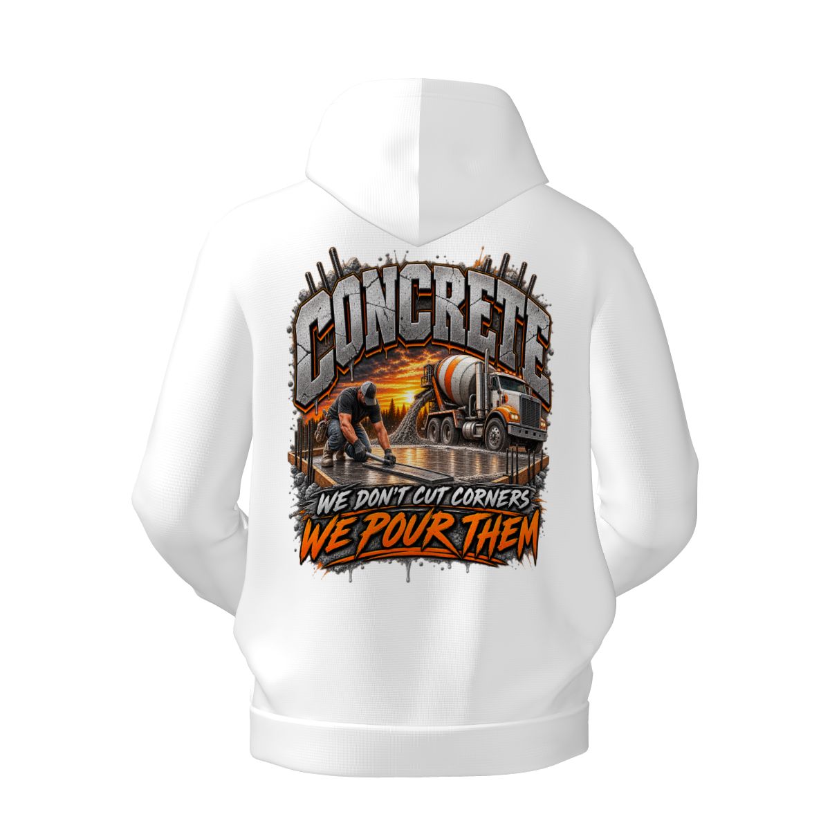 Mens Hoodie with Pockets Concrete Hoodie
