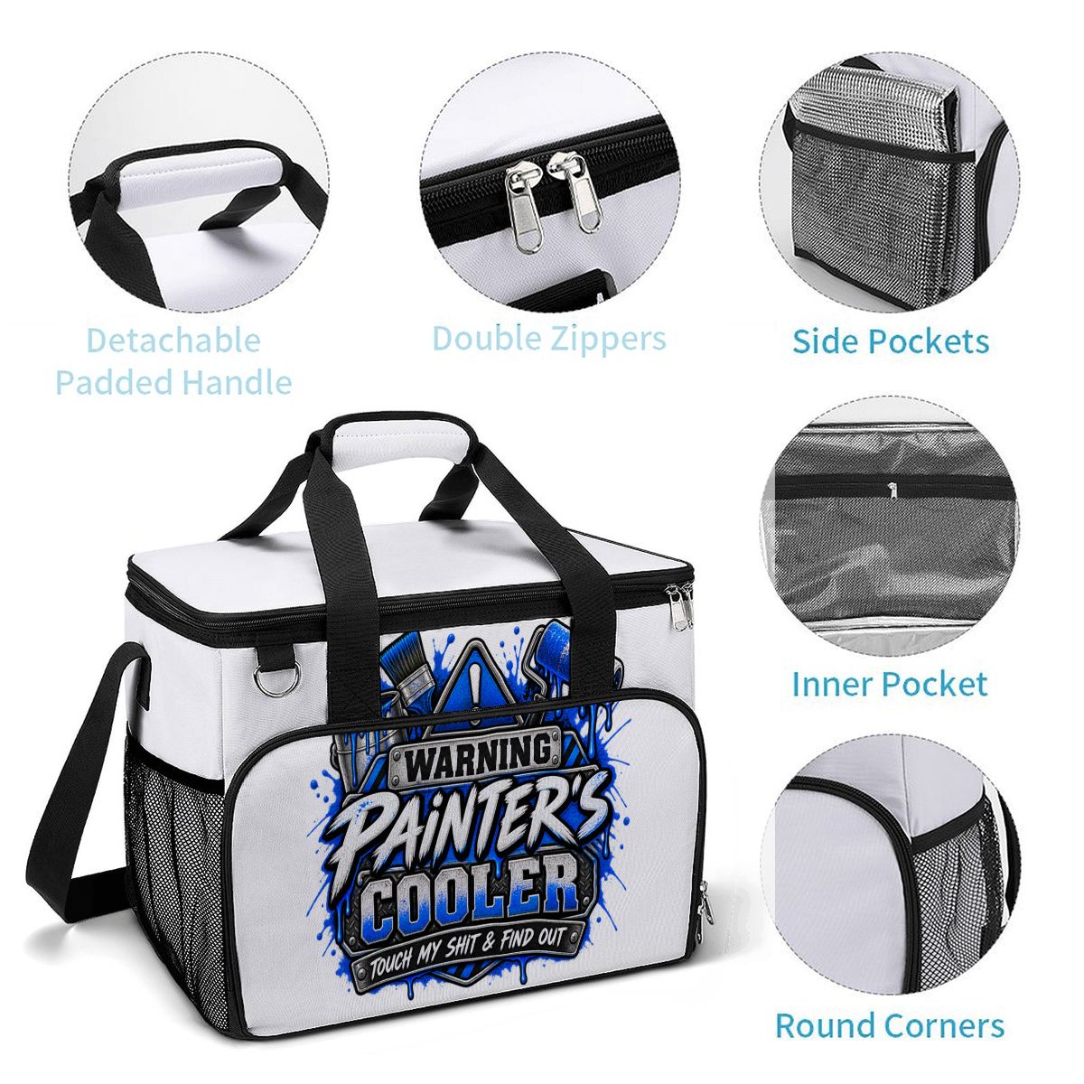 Camping Cooler Bag Large Insulated Lunch Tote painters cooler
