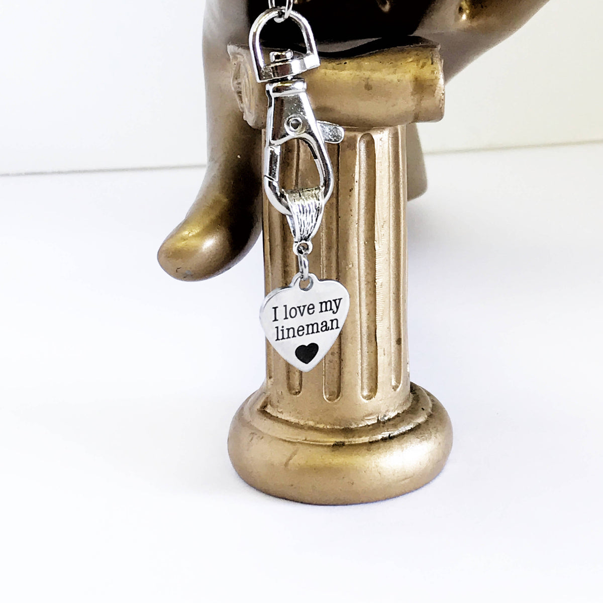 I Love My Lineman Keychain, Lineman Wife Jewelry Gift, Lineman Gifts, Lineman Daughter Gifts, Lineman Girlfriend Gifts, Lineman Supporter