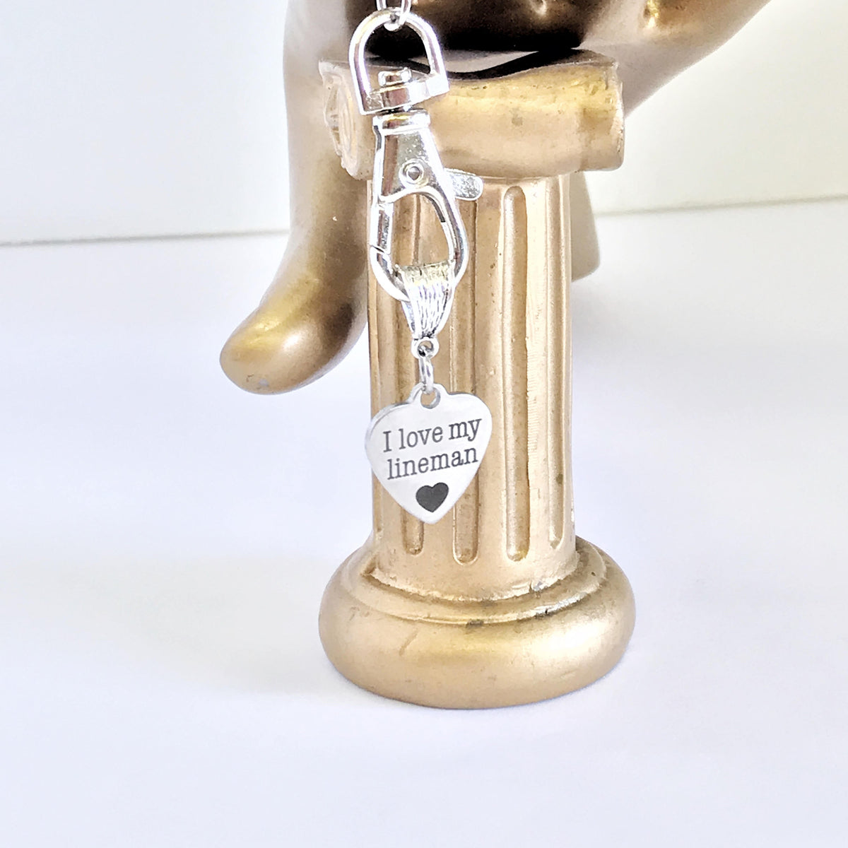 I Love My Lineman Keychain, Lineman Wife Jewelry Gift, Lineman Gifts, Lineman Daughter Gifts, Lineman Girlfriend Gifts, Lineman Supporter