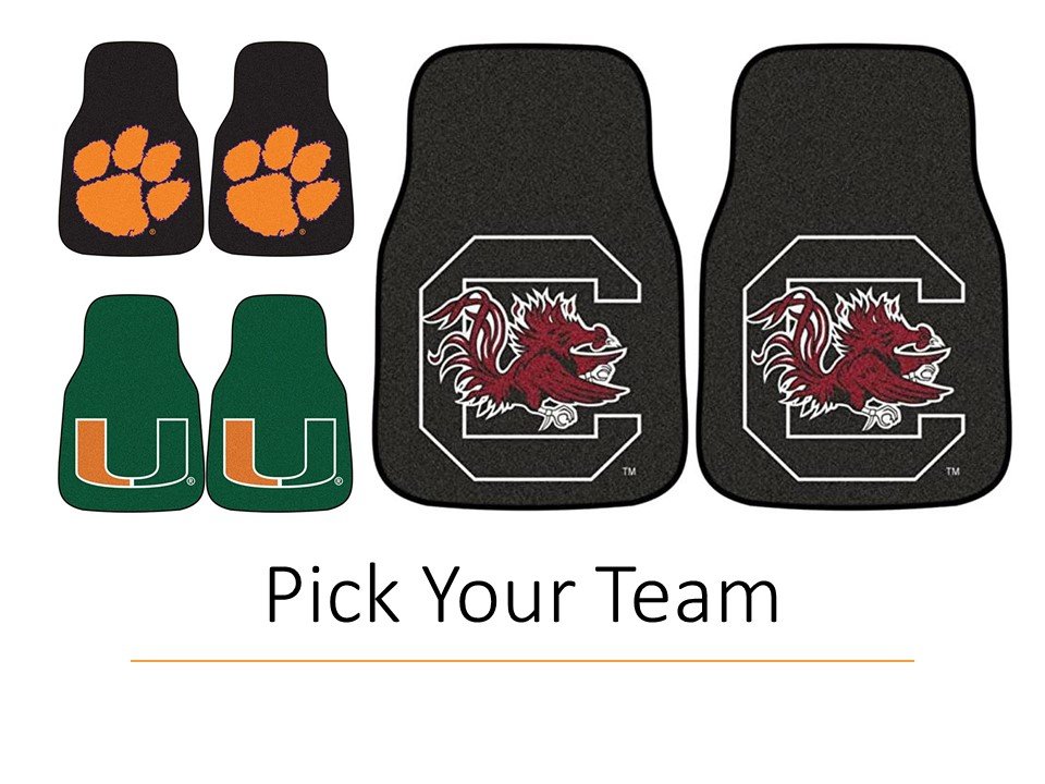 Louisiana State University Tigers LSU Front Floor Mats, Carpet Car Set, 18x27 Inch, Nylon, Set of 2