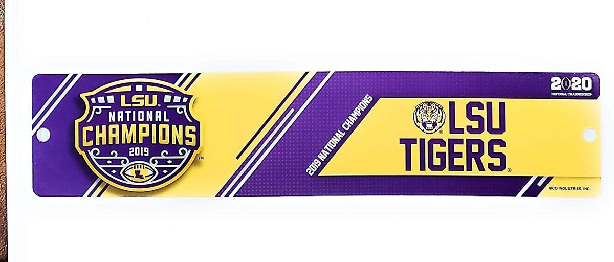 Louisiana State University LSU Tigers 2019 National Champions Bumper Sticker Flat Vinyl Decal Auto Home Sticker Emblem
