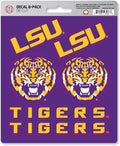 Louisiana State University LSU Tigers 6-Piece Decal Sticker Set, 5x6 Inch Sheet, Gift for football fans for any hard surfaces around home, automotive, personal items