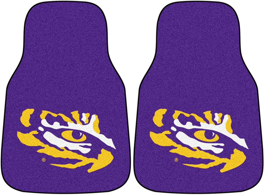 Louisiana State University Tigers LSU Front Floor Mats, Carpet Car Set, 18x27 Inch, Nylon, Set of 2