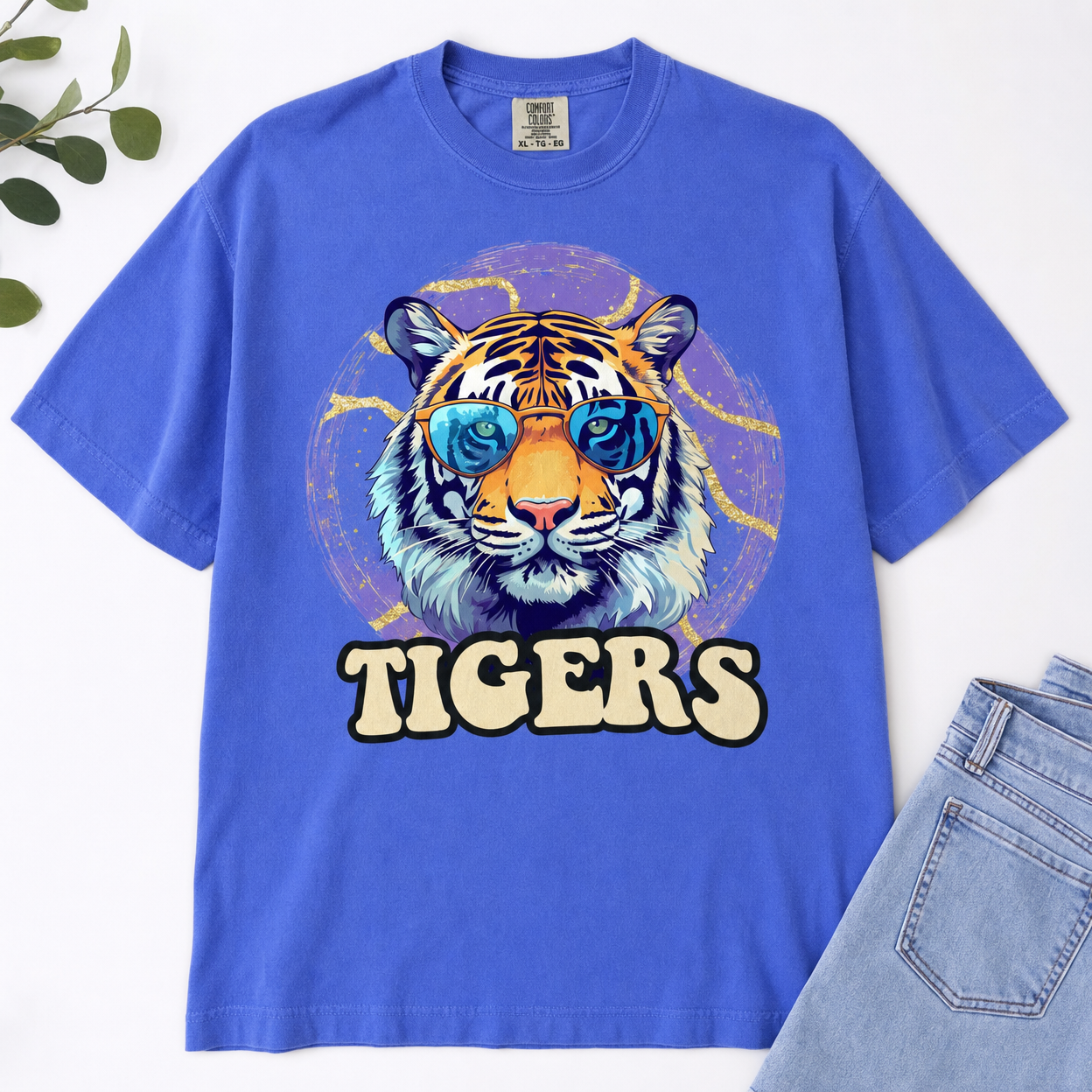 Purple & Gold Retro "LSU" Tigers Graphic Tee