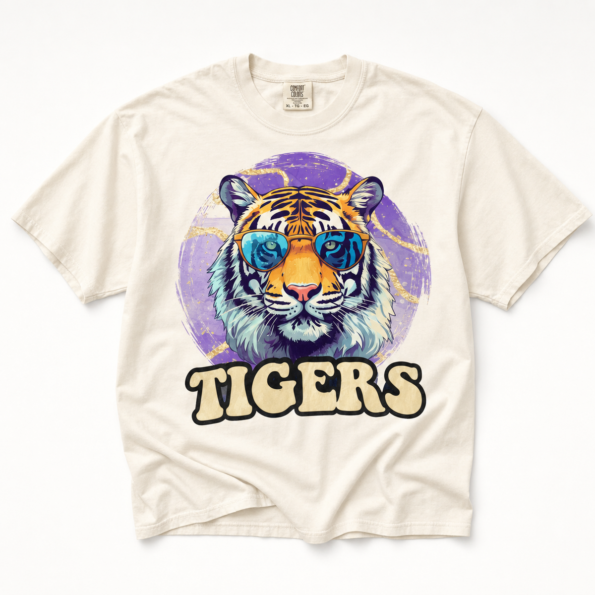 Purple & Gold Retro "LSU" Tigers Graphic Tee